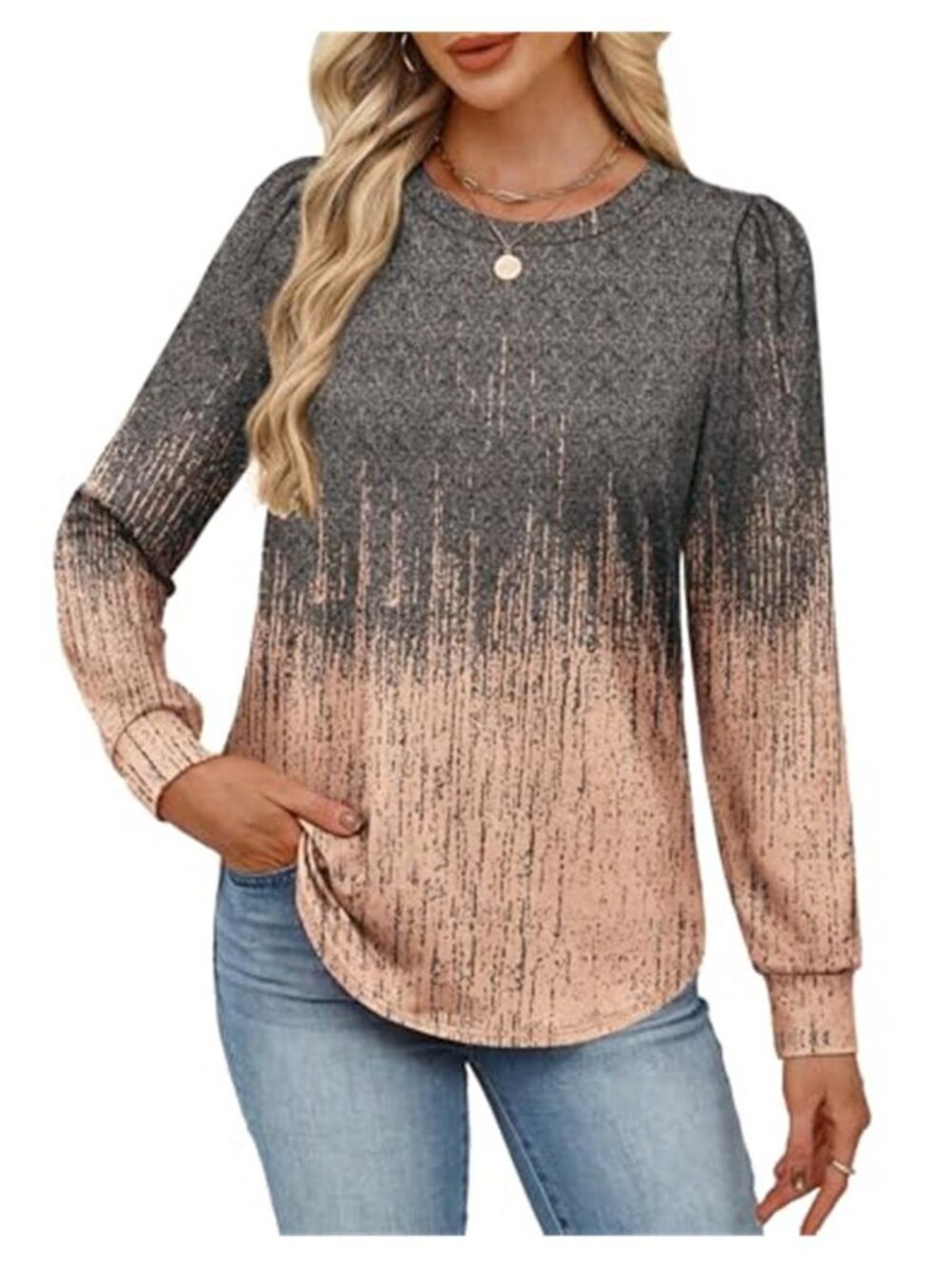 Alaroo Womens Long Sleeve Shirts 2026 Fall Tunic Tops Crewneck Blouses Print - Picture 3 of 7